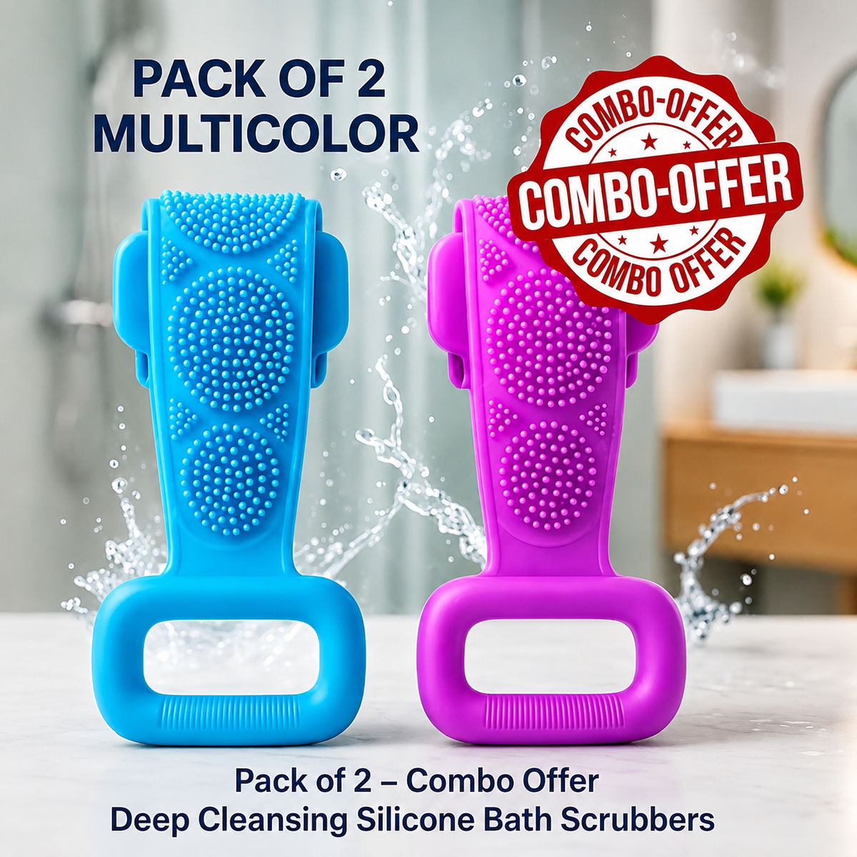 ✨ 2-in-1 Silicone Body Scrubber💫 | pack of 2